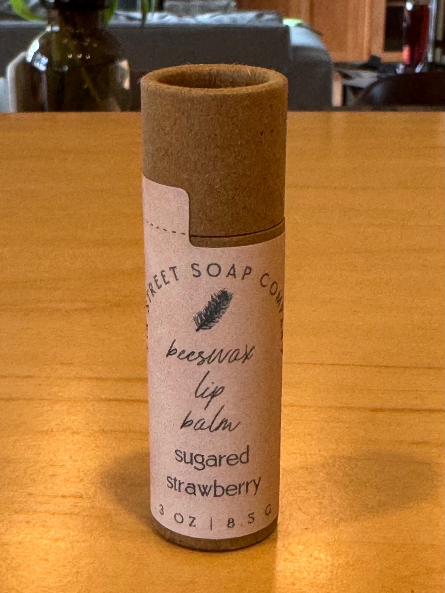 Sugared Strawberry Natural Beeswax Lip Balm